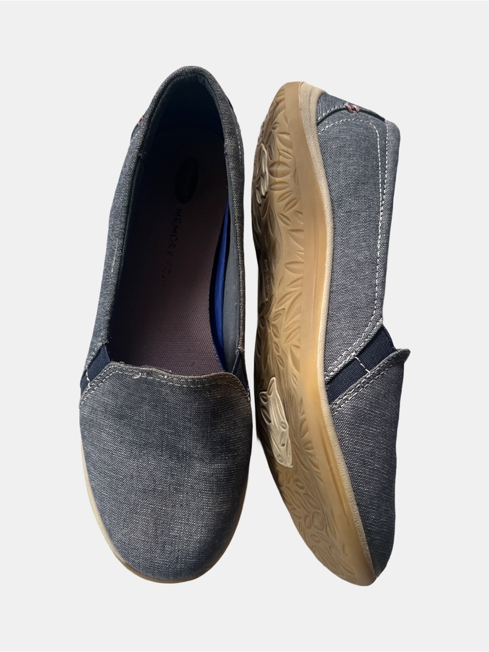 Dr. Scholl's Comfort Flats Memory Foam Denim Shoes Size 7